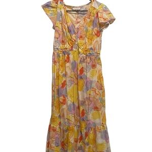 Colorful Materny Floral Maxi Dress